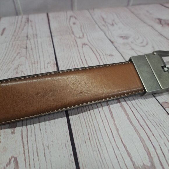 Columbia Men's Beveled Tan / Black Reversible Casual Jeans Belt Size 30-32 - Picture 3 of 6